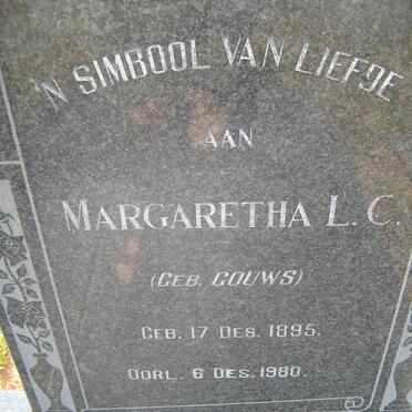 DIEDERICHS Roelof Petrus 1894-1975 &amp; Margaretha L.C. GOUWS 1895-1980