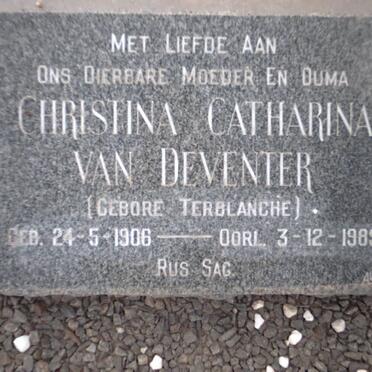 DEVENTER Cornelius Francois, van 1910-1950 &amp; Christina Catharina TERBLANCHE 1906-1989
