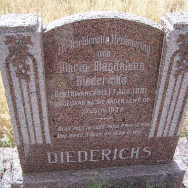 DIEDERICHS Maria Magdalena nee SWANEPOEL 1881-1937