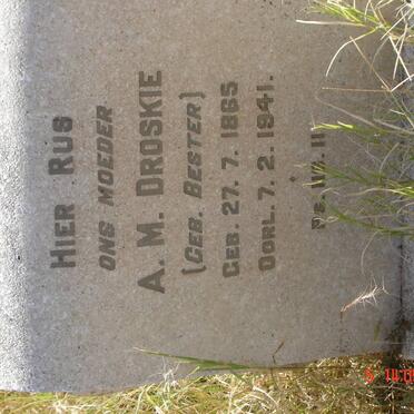 DROSKIE A.M. nee BESTER 1865-1941