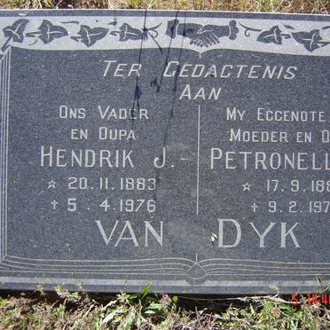 DYK Hendrik J., van 1883-1976 &amp; Petronella J. 1886-1974