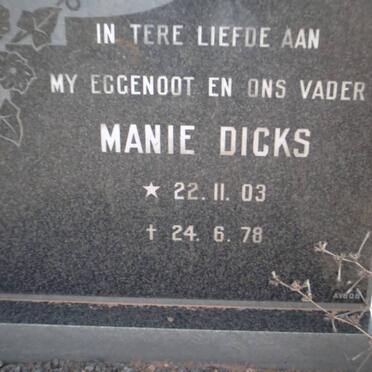 DICKS Manie 1903-1978