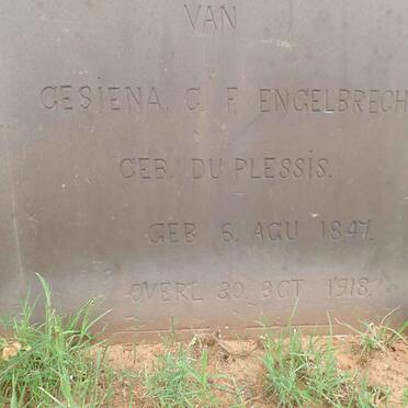 ENGELBRECHT Gesiena C.F. nee DU PLESSIS 1847-1918