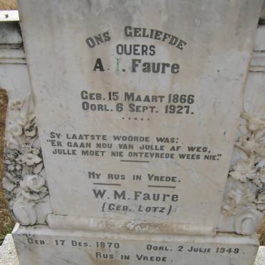 FAURE A.I. 1866-1927 &amp; W.M. LOTZ 1870-1948