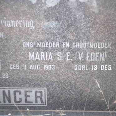 GERENGER Maria S.E. nee VAN EDEN 1903-1978