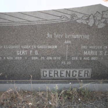 GERENGER Gert F.D. 1895-1970 &amp; Maria S.E. van EDEN 1903-1978