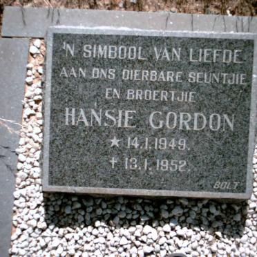 GORDON Hansie 1949-1952