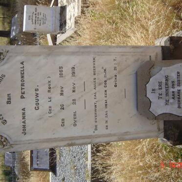 GOUWS Johanna Petronella nee le ROUX 1865-1919