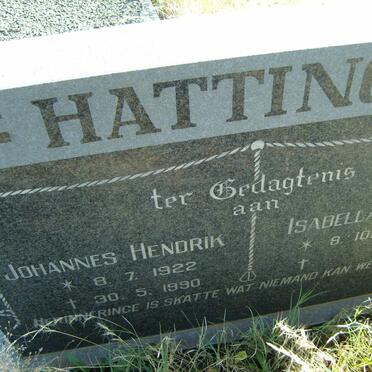HATTINGH Johannes Hendrik 1922-1990 &amp; Isabella Maria 1920-