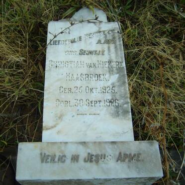 HAASBROEK Christian van Niekerk 1925-1926