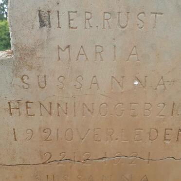HENNING Maria Sussanna 1921-1921 :: HENNING Sussanna Cathriena 1921-1922 