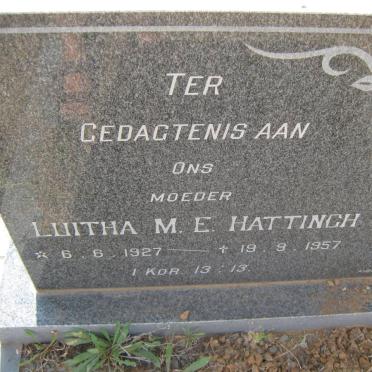 HATTINGH Luitha M.E. 1927-1957