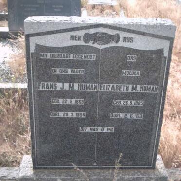 HUMAN Frans J.M. 1869-1954 &amp; Elizabeth M. 1885-1963