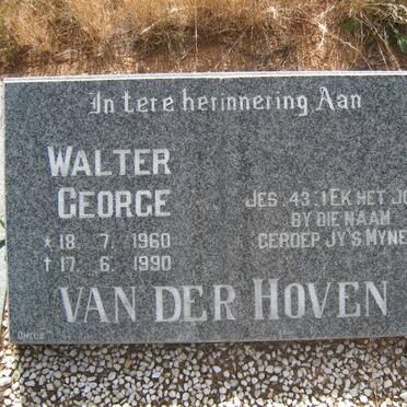 HOVEN Walter George, van der 1960-1990