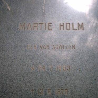 HOLM Martie nee van ASWEGEN 1893-1970