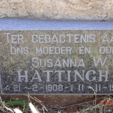 HATTINGH Susanna W. 1908-1994