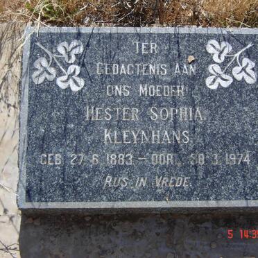 KLEYNHANS Hester Sophia 1883-1974