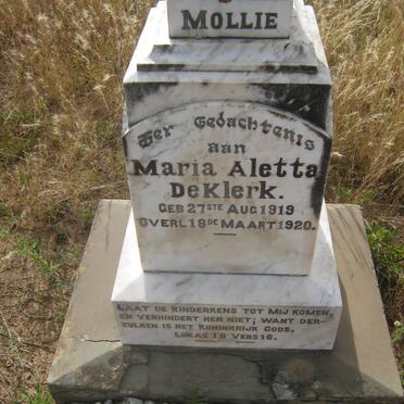 KLERK Maria Aletta, de 1919-1920