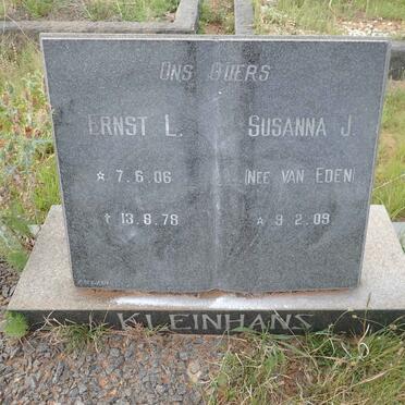 KLEINHANS Ernst L. 1906-1978 &amp; Susanna J. VAN EDEN 1909-