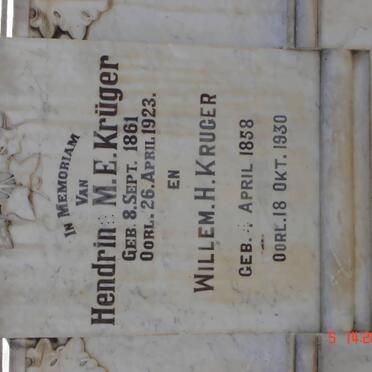 KRUGER Willem H. 1858-1930 &amp; Hendrina M.E. 1861-1923