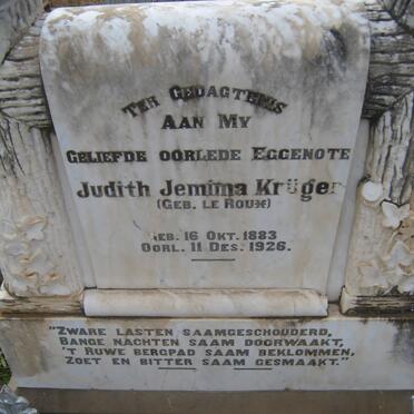 KRÜGER Wilhelmus Gerhardus 1880-1942 &amp; Judith Jemima le ROUX 1883-1926