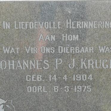 KRUGER Johannes P.J. 1904-1975 &amp; Ruthie NEL 1907-1965 