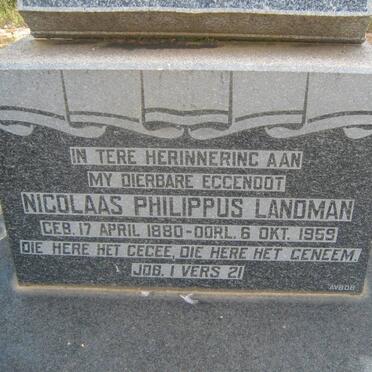 LANDMAN Nicolaas Philippus 1880-1959
