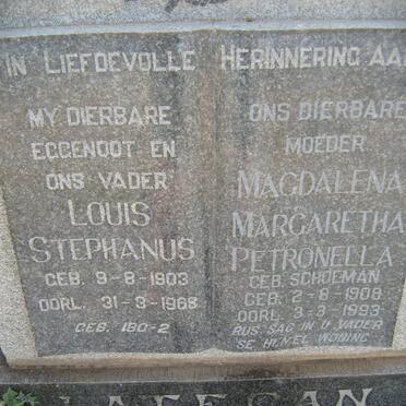 LATEGAN Louis Stephanus 1903-1968 &amp; Magdalena Margaretha Petronella SCHOEMAN 1908-1993