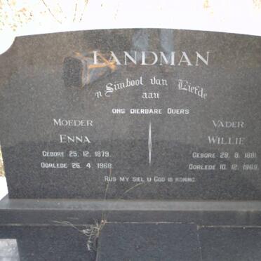 LANDMAN Willie 1881-1969 &amp; Enna 1879-1968