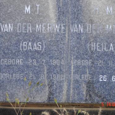 MERWE M.T., van der 1904-1962 &amp; H.M. 1903-1989