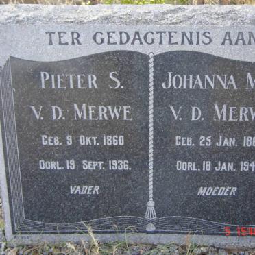 MERWE Pieter S., van der 1860-1936 &amp; Johanna M.M. 1863-1945