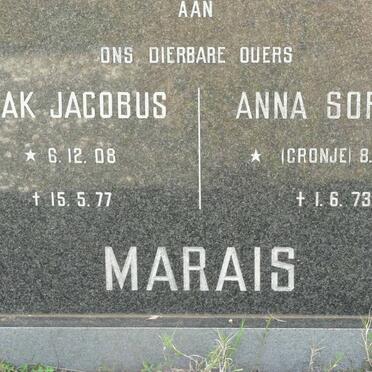 MARAIS Izak Jacobus 1908-1977 &amp; Anna Sophia CRONJE 1926-1973