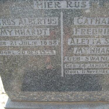 MYNHARDT Petrus Albertus 1858-1939 &amp; Catharina Frederika Alberta Sophia SWANEPOEL 1862-1933