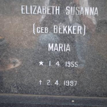 MEEK Elizabeth Susanna Maria nee BEKKER 1955-1997