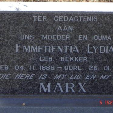 MARX Emmerentia Lydia nee BEKKER 1888-1984
