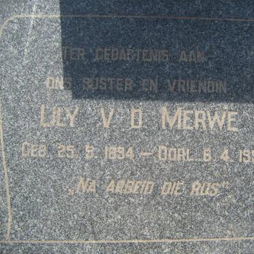 MERWE Lily, v.d. 1894-1958