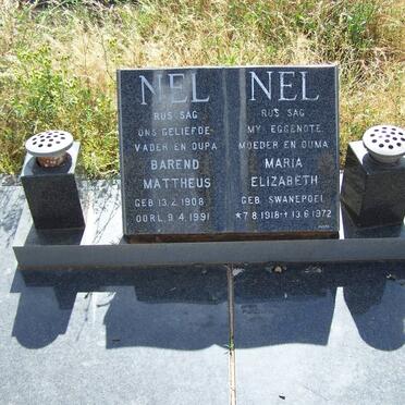 NEL Barend Mattheus 1908-1991 &amp; Maria Elizabeth SWANEPOEL 1918-1972