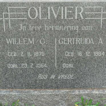 OLIVIER Willem ? 1875-1964 &amp; Gertruida A.M. 1884-