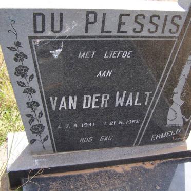 PLESSIS Van Der Walt, du 1941-1982