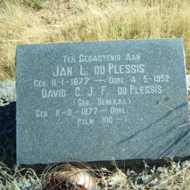 PLESSIS Jan L, du 1877-1952 &amp; David C.J.F. SENEKAL 1877-