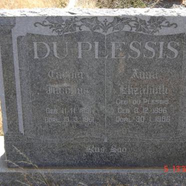 PLESSIS Casper Jacobus, du 1891-1961 &amp; Anna Elizabeth du PLESSIS 1896-1986