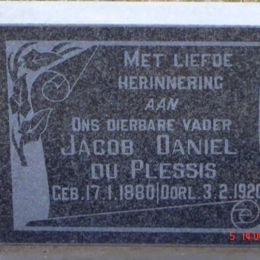 PLESSIS Jacob Daniel, du 1880-1920