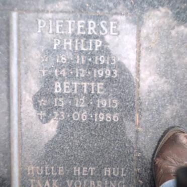 PIETERSE Philip 1913-1993 &amp; Bettie 1915-1986