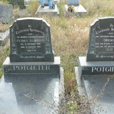 POTGIETER Petrus Albertus 1890-1963 &amp; Miemie van STADEN 1895-1983