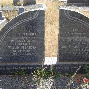 ROSA William, de la 1884-1955 &amp; Ada Elizabeth 1894-1964