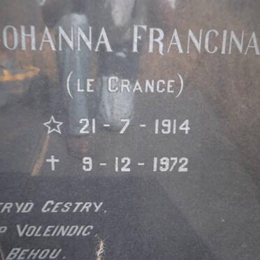 ROUX Johanna Francina, le nee le GRANGE 1914-1972