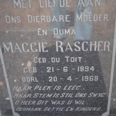 RASCHER Maggie du TOIT 1894-1968