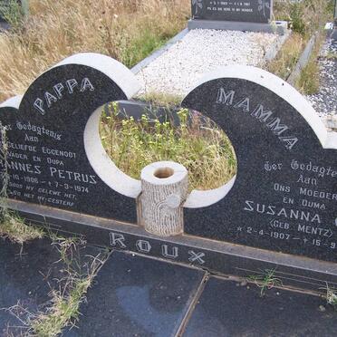 ROUX Johannes Petrus 1906-1974 &amp; Susanna G.I. MENTZ 1907-1982