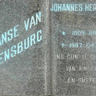 RENSBURG Johannes Hermanus, Janse van 1909-1987