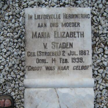 STADEN Maria Elizabeth, v. nee STROEBEL 1867-1939